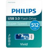 Philips USB Stick 512 GB Vivid Edition Ocean Blue - 3.0 USB Type-A 3.2 - Led -Wit