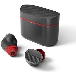 Philips TAA5508BK/00 Echte kabellose Kopfhörer | Natürlich klingende Ohrhörer | Noise Cancelling Pro | Sichere Passform | 28 Stunden Spielzeit | Bluetooth | Mikrofon | USB-C-Kabel | IPX5 | Schwarz