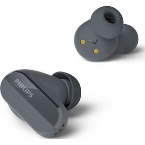 Philips TAT3508BK/00 True Wireless Hoofdtelefoon | Natuurlijk Geluid Siliconen Oordopjes | Ruisonderdrukking | Tot 21 Uur Speeltijd | Bluetooth | Microfoon | USB-C-kabel | IPX4 Waterbestendig | Zwart