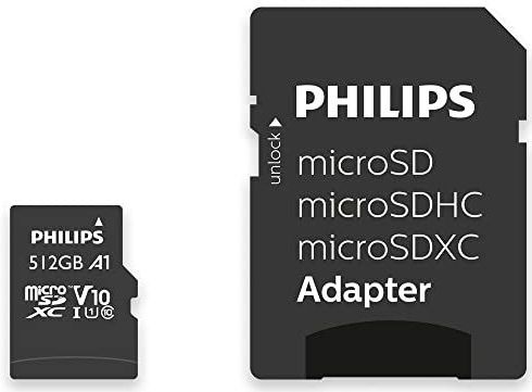 Philips MicroSDXC Geheugenkaart 512GB - Class 10 - Incl. Adapter