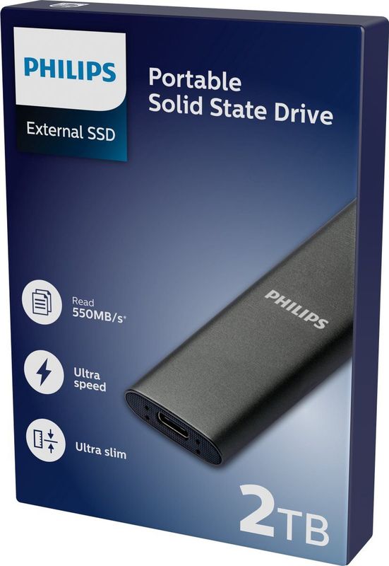 Philips Portable Externe SSD - Ultra Speed USB-C - 2 TB - Windows/Mac/Android