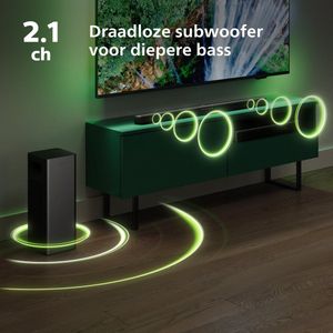 Philips - TAB6309/10 - Soundbar - Zwart - Draadloze Subwoofer