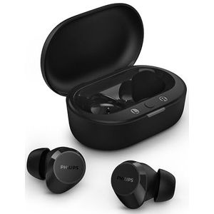 Philips TAT1209BK True Wireless In Ear Bluetooth Headphones - Kleine oordopjes, Geweldige kwaliteit, Natuurlijk geluid met dynamische bass, Duidelijke gesprekken en Kleine oplaadhoes - Zwart