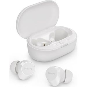 Philips TAT1209WT True Wireless In Ear Bluetooth Headphones - Kleine oordopjes, Geweldige kwaliteit, Natuurlijk geluid met dynamische bass, Duidelijke gesprekken en Kleine oplaadhoes - Wit