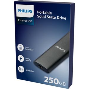 Philips - Externe SSD - 250 GB - Ultra Speed - Aluminium