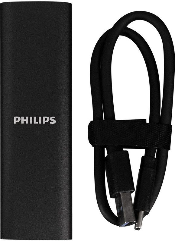 Philips Portable SSD 1 TB - SATA Ultra Speed 4K - USB 3.2 - Read up to 540MB/s - USB-C - Aluminium