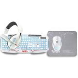 Toetsenbord en muis NASA ANDROMEDA4IN1-W Wit Multicolour Qwerty Spaans