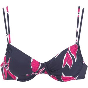 Beugelbikini - Marine Gedessineerd - Polyamide - Met Sluiting Achter
