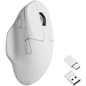 Keychron - M7 Draadloze Computermuis - Wit - Ergonomisch - 26K DPI