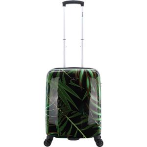 Saxoline Handbagage Harde Koffer / Trolley / Reiskoffer - 55x39x20cm - Palm Leaves - Print