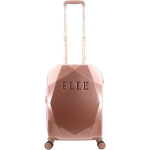 ELLE 56 t/m 67 cm Harde Koffer / Trolley / Reiskoffer - 56.5x35x23cm - Diamond - Rose Gold