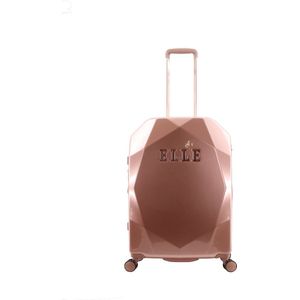 ELLE Harde Koffer / Trolley / Reiskoffer - 67 cm (Medium) - Diamond - Rosegoud