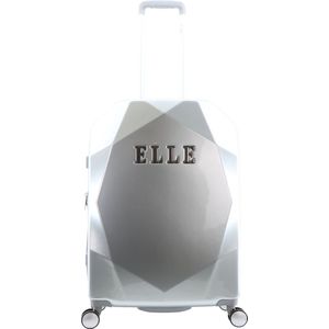 ELLE Harde Koffer / Trolley / Reiskoffer - 67 cm (Medium) - Diamond - Zilver