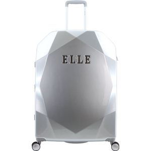 ELLE Harde Koffer / Trolley / Reiskoffer - 76.5 cm (Large) - Diamond - Zilver