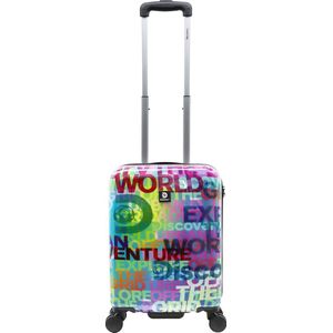 Discovery Handbagage Harde Koffer / Trolley / Reiskoffer - 55x37x23cm - Explore The World - Bedrukt