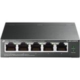 TP-Link TL-SG105MPE 5 Port Managed PoE Switch mit 4 PoE+ Ports (120 Watt, IEEE-802.3af/at PoE,lüfterlos, Plug-and-Play, Robustes Metallgehäuse) Schwarz
