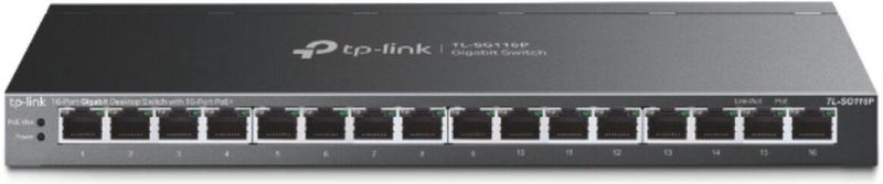 TP-Link TL-SG116P netwerk-switch Unmanaged Gigabit Ethernet (10/100/1000) Power over Ethernet (PoE) Zwart