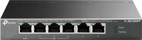 TP-Link TL-SG1006PP netwerk-switch Unmanaged Gigabit Ethernet (10/100/1000) Power over Ethernet (PoE) Grijs