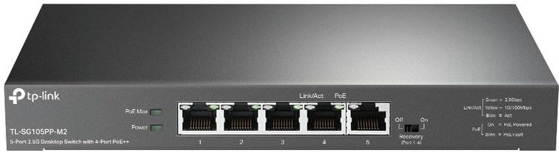 TP-Link TL-SG105PP-M2 Netwerk-Switch - Zwart - Unmanaged Gigabit Ethernet