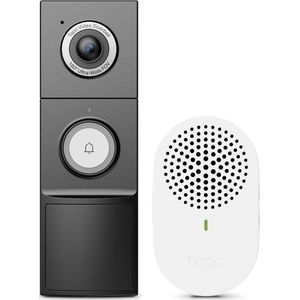 TP-Link Tapo Smart Battery Video Doorbell, Black, White, IP66, 130°, IR, Wall, CE, RoHS, RCM,R-NZ,FCC, EAC, Triman, UKCA