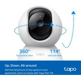 TP-Link Tapo C200P2 360° bewakingscamera voor binnen, 1080p, nachtzicht, bewegingsdetectie, twee-weg audio, compatibel met Alexa & Google Assistant, voor baby's en huisdieren, 2 stuks Tapo C200