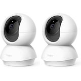 Tapo Bewakingscamera, wifi, binnen, 1080p, C200, 2 stuks, personendetectie, bidirectionele audio, compatibel met Alexa en Google Assistant, voor baby/dieren