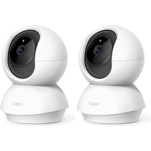 TP-Link Tapo C200P2 360° bewakingscamera voor binnen, 1080p, nachtzicht, bewegingsdetectie, twee-weg audio, compatibel met Alexa & Google Assistant, voor baby's en huisdieren, 2 stuks Tapo C200