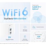 TP-Link Deco X10(3-Pack), AX1500 Mbps, bis zu 520 m² Reichweite, Verbindung von bis zu 120 Geräten, Gigabit-Port, einfache Installation per mobiler App, KI-gestütztes Wi-Fi 6 Mesh-System
