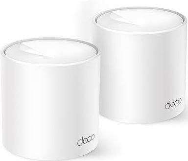 TP-Link Deco X10(3-Pack), AX1500 Mbps, bis zu 520 m² Reichweite, Verbindung von bis zu 120 Geräten, Gigabit-Port, einfache Installation per mobiler App, KI-gestütztes Wi-Fi 6 Mesh-System
