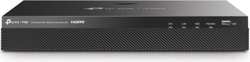 TP-Link VIGI NVR2016H-16P Netwerk Video Recorder (NVR) Zwart