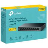 TP-Link - LS109P - PoE Schakelaar - Zwart - 9 Havens