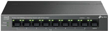 TP-Link - LS109P - PoE Schakelaar - Zwart - 9 Havens