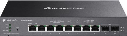 TP-Link - Omada SG2210XMP-M2 - Managed L2/L2+ Switch - Zwart - 8 Poorten - 2.5G Ethernet