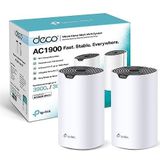 TP-Link Deco S1900 Mesh WLAN-set (2 stuks), AC1900 Dual Band Router & Repeater, 3x Gigabit poorten voor elke eenheid, aanbevolen voor huizen met 2-3 slaapkamers, uitgebreide jeugdbescherming