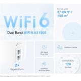 TP-Link WL-AP Toegangspunt Deco X1500 Mesh System 2-Pack (1201 Mbit/s), Toegangspunt