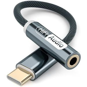 USB C naar 3,5 mm hoofdtelefoonaansluiting adapter (2 stuks), USB C naar Aux Audio Dongle