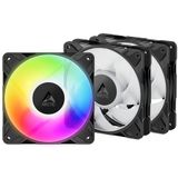 ARCTIC P12 Pro A-RGB - Ventilator - Zwart - 120 mm PWM - 3 Pak - 600–3000 rpm