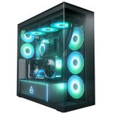ARCTIC - Xtender VG - Midi Tower Behuizing - Mirror Black - Met 5 ARGB Ventilatoren