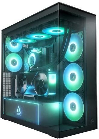 ARCTIC - Xtender VG - Midi Tower Behuizing - Mirror Black - Met 5 ARGB Ventilatoren