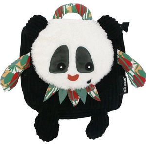 Les Deglingos Rugzak Panda Zwart/wit 25 Cm