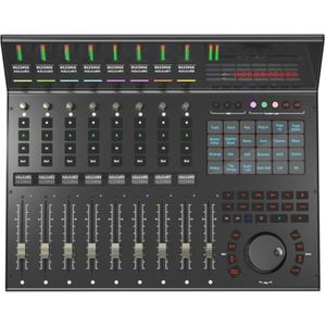 ICON PRO AUDIO V1-M | Leistungsstarker USB MIDI DAW Controller | 8 Kanäle mit motorisierten Fadern | Anpassbarer Touchscreen mit OLED-Display | kompatibel mit vielen gängigen DAWs