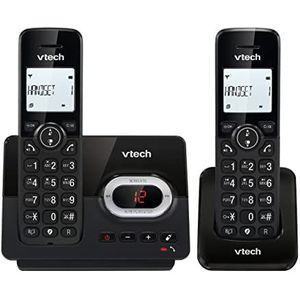 VTech CS2051, draadloze telefoon met voicemail en twee handsets, zwart
