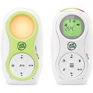 LeapFrog LF80 Babyfoon, audiobewaking, digitale babyfoon met twee batterijen, groot bereik, babyfoon zonder camera, temperatuursensor, geheugenfunctie, geluidsindicator, nachtlampje, stemopname