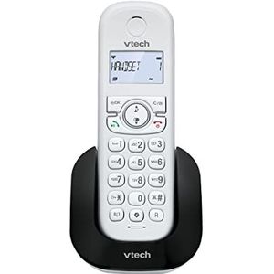 VTech CS1500 Draadloze DECT-telefoon met dubbele lading met oproepblokkering, oproepherkenning/wachtgesprek, handsfree, display en toetsenbord met achtergrondverlichting