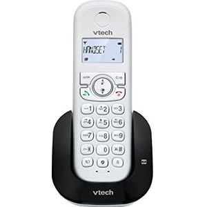 VTech CS1550 Draadloze DECT-telefoon met dubbele lading met antwoordapparaat, oproepblokkering, oproepherkenning/wachtgesprek, handsfree, display en toetsenbord met achtergrondverlichting
