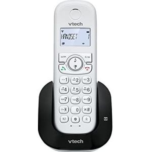 VTech CS1550 Draadloze DECT-telefoon met dubbele lading met antwoordapparaat, oproepblokkering, oproepherkenning/gesprek in behandeling, handsfree luidspreker, display en toetsenbord met