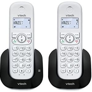 VTech CS1551 Draadloze DECT-telefoon met 2 handsets met oplader, antwoordapparaat, oproepblokkering, oproepherkenning/oproep in behandeling, handsfree luidspreker, display en toetsenbord met