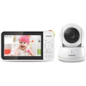 VTech VM924 Video babymonitor, 31-hr audio alleen batterijlevensduur, 5 inch LCD-scherm, afstandsbediening pantilt-zoom, plug & play, 300 m lang bereik, nachtzicht, kalmerende geluiden, 2-weg talk,