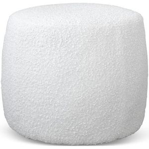 Round pouf - 50cm White boucle fabric