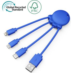 Xoopar XP6104016M - Multi Connector - Multi Kabel - 4 in 1 Lader - 4 in 1 Oplader - Universele Oplader - Blauw